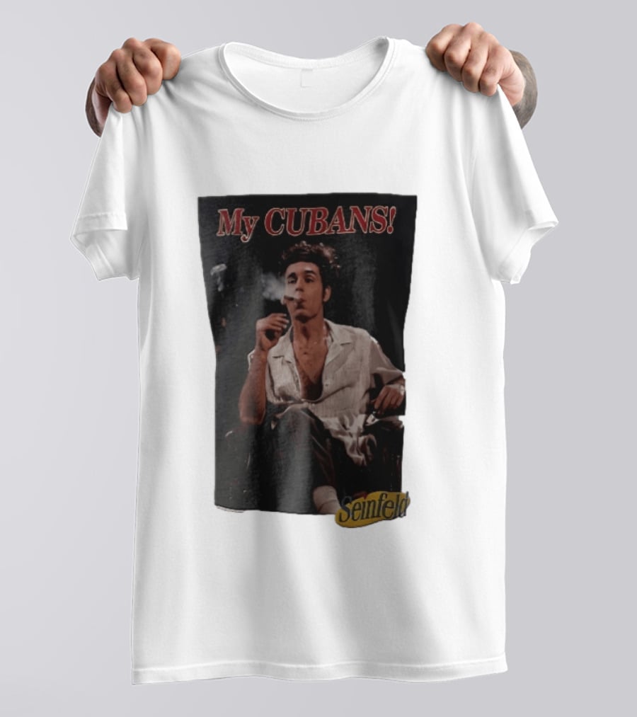 Seinfeld My Cubans Cosmo Kramer Smoking Cigar In Leather Chair T-Shirt
