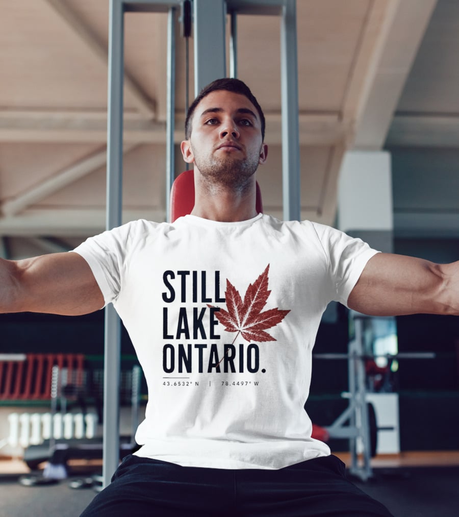 Still Lake Ontario Canada 43.6532°N 79.4497°W Maple Leaf T-Shirt