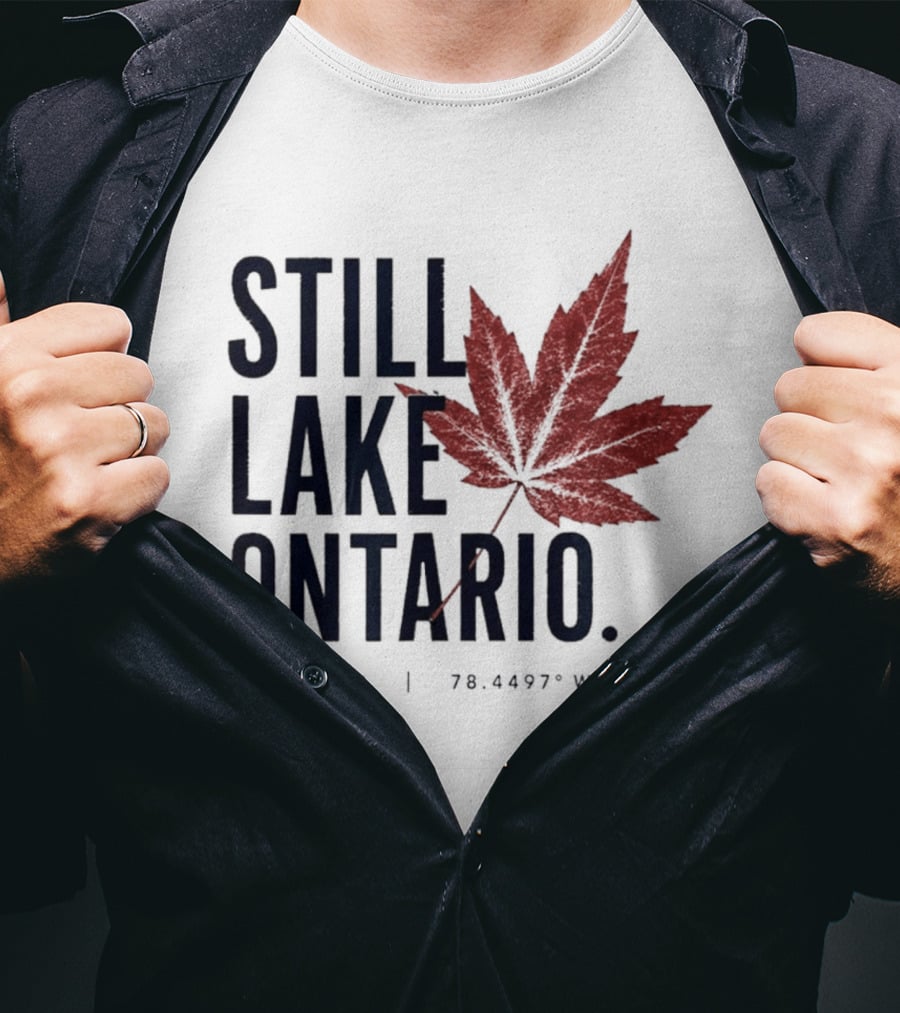 Still Lake Ontario Canada 43.6532°N 79.4497°W Maple Leaf T-Shirt