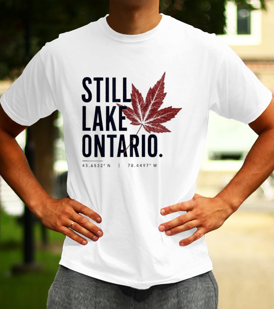 Still Lake Ontario Canada 43.6532°N 79.4497°W Maple Leaf T-Shirt
