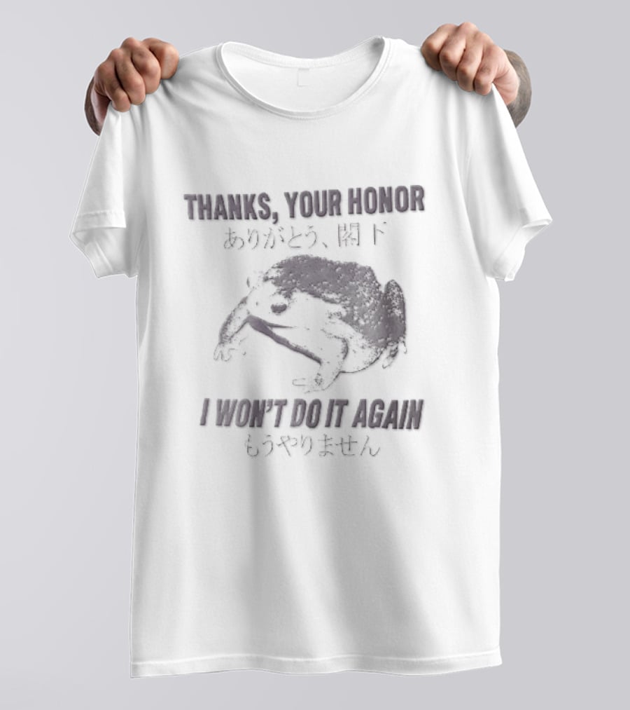 Thanks Your Honor I Wont Do It Again Sad Squishy Toad Japanese Pastel T-Shirt