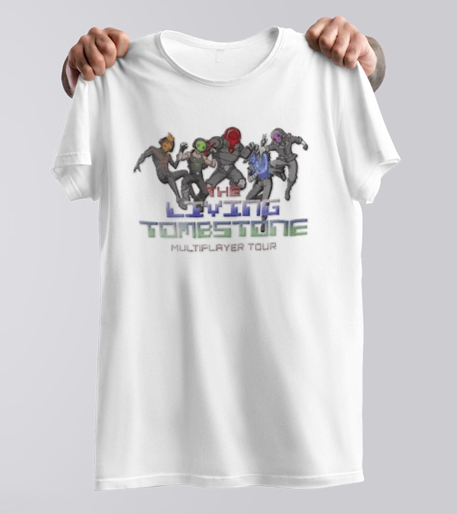 The Living Tombstone Multiplayer Tour Five Masked Cyber Characters T-Shirt