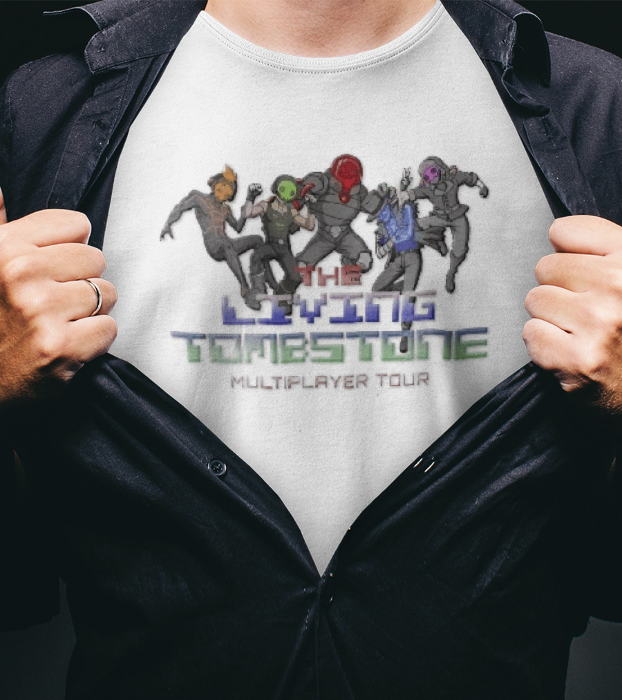The Living Tombstone Multiplayer Tour Five Masked Cyber Characters T-Shirt