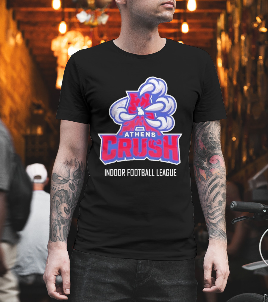 Athens Crush Indoor Football League Team Logo Cloudburst T-Shirt