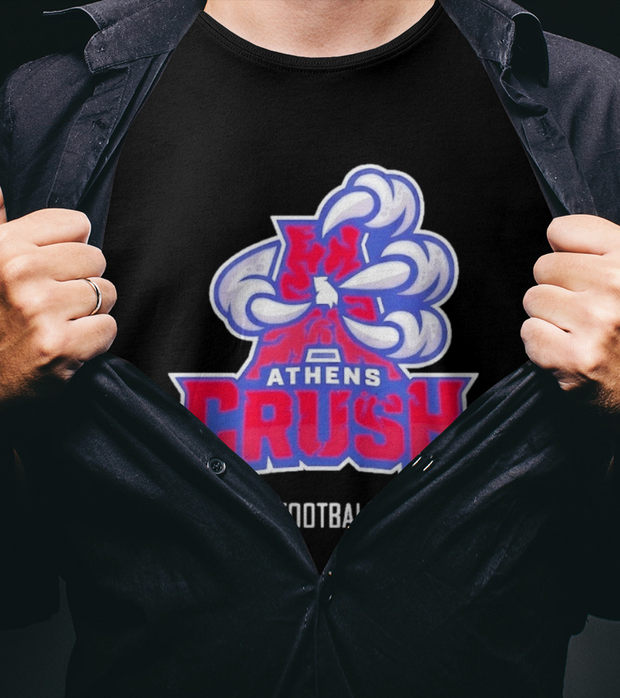 Athens Crush Indoor Football League Team Logo Cloudburst T-Shirt
