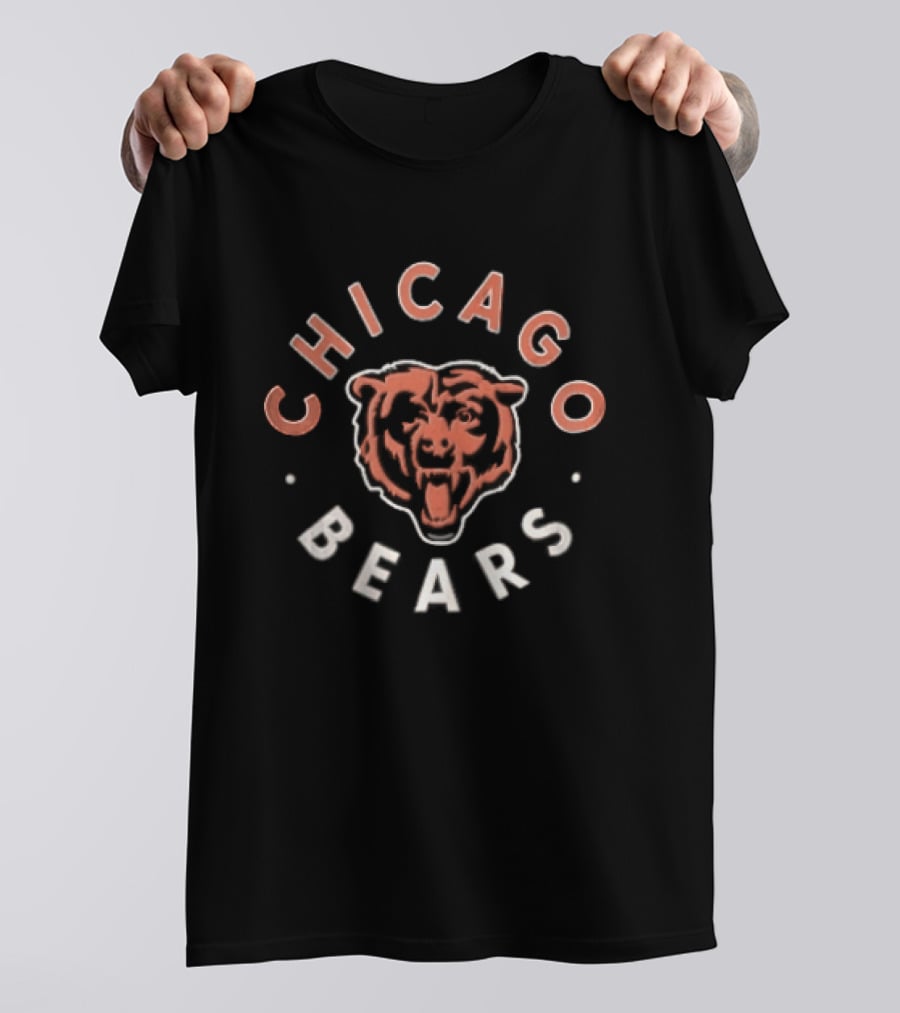Chicago Bears Vintage Style Circular Emblem With Bear Face T-Shirt