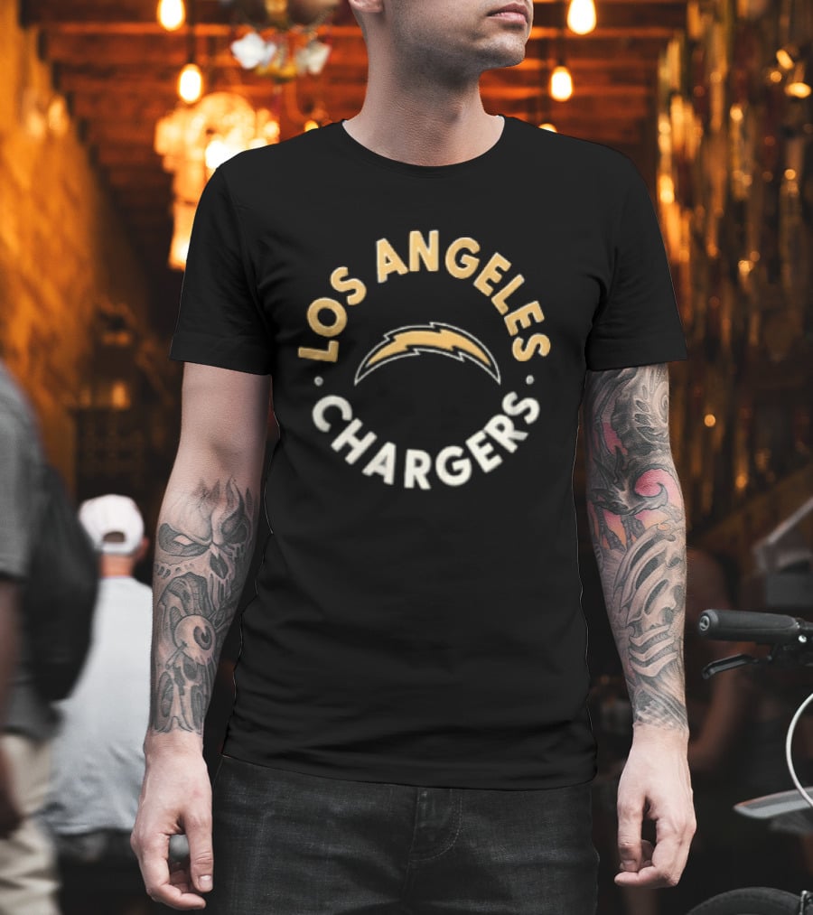 Los Angeles Chargers NFL Team Bolt Icon Circle T-Shirt
