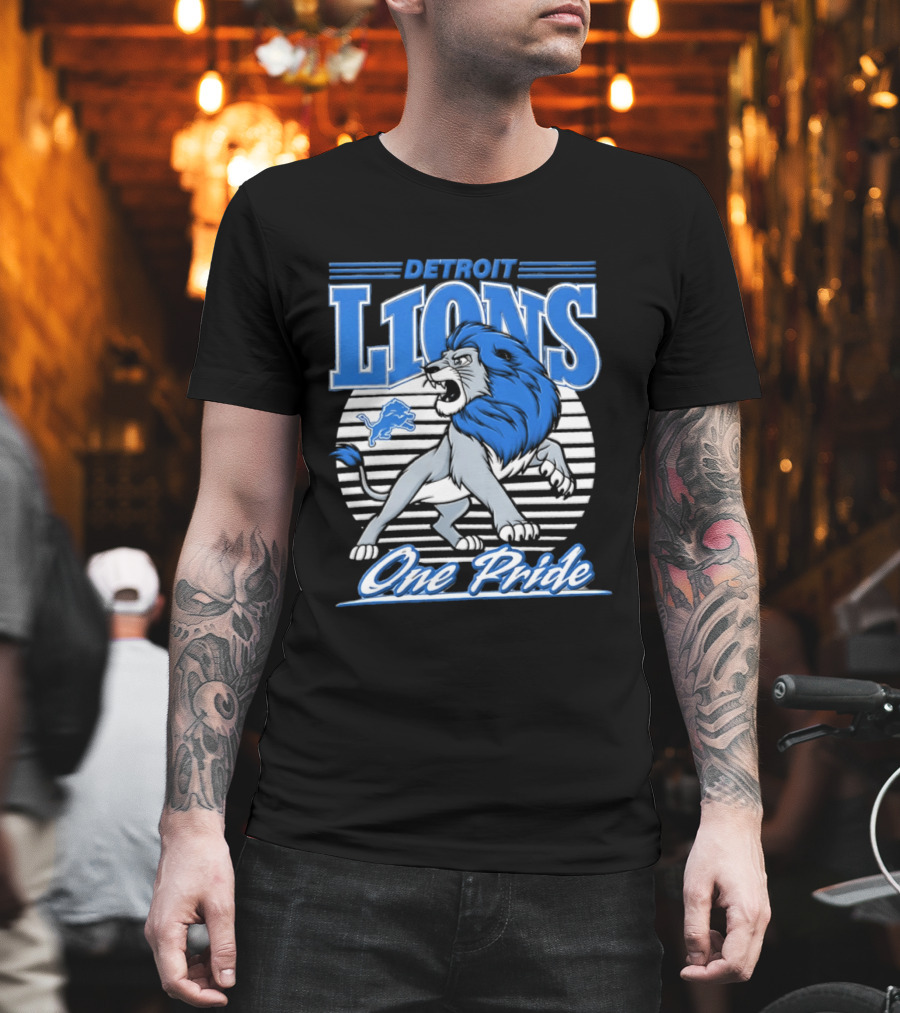 Detroit Lions One Pride Roaring Lion Fan T-Shirt