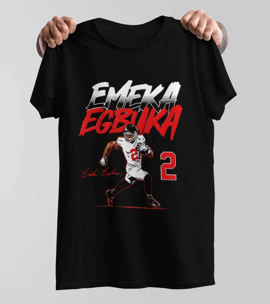 Emeka Egbuka Number 2 Tampa Bay Buccaneers Player Pose T-Shirt