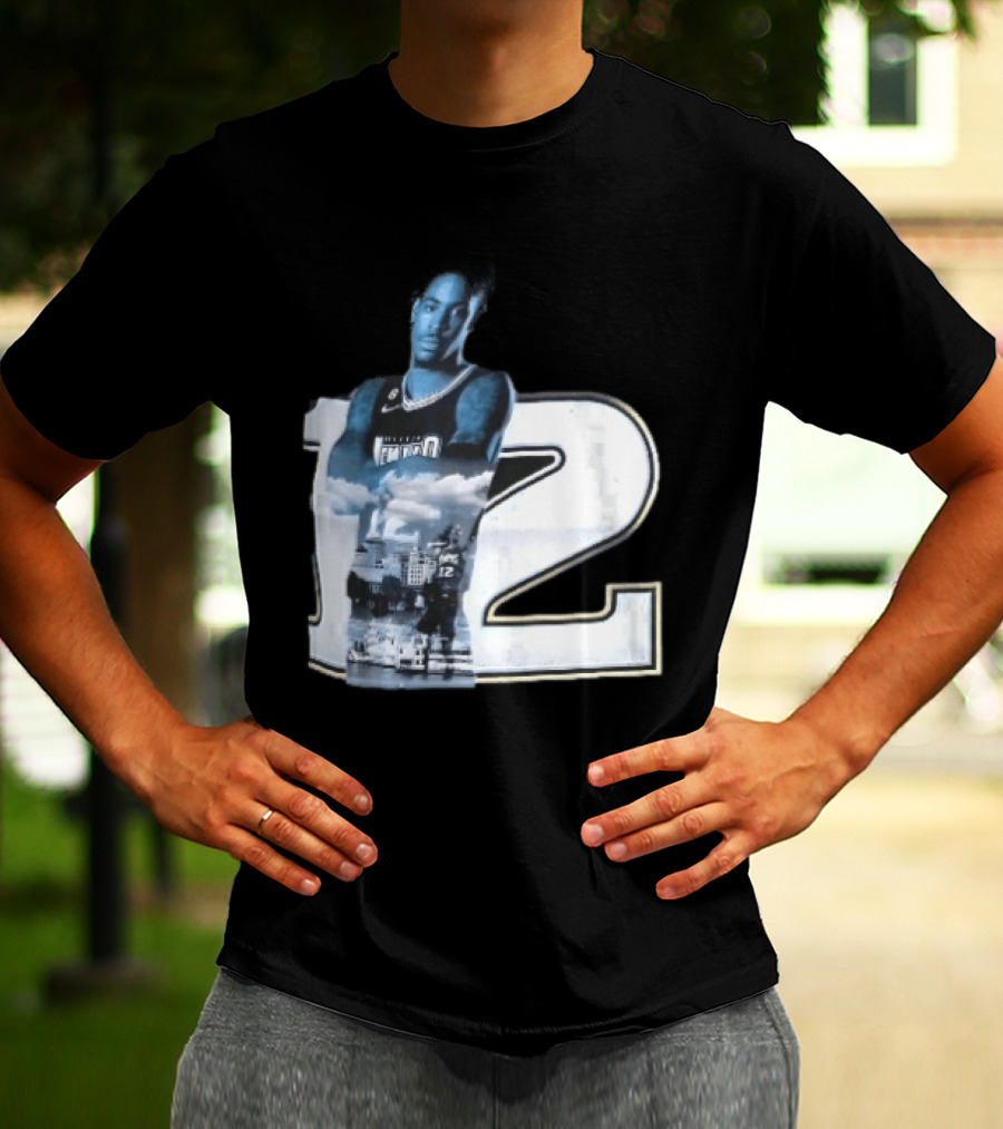 Essentials Ja Morant Black Memphis Grizzlies Player Number 12 T-Shirt