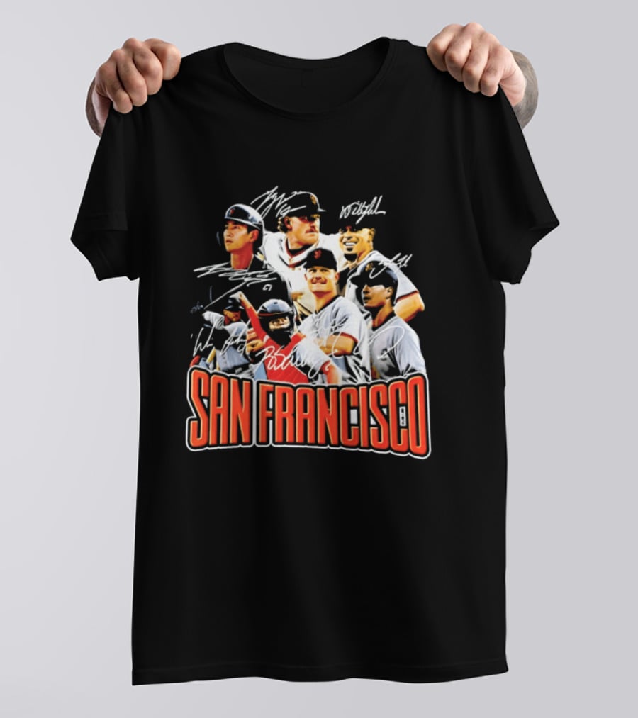 San Francisco Patrick Bailey Jung Hoo Lee Players Collage With Facsimile Signatures T-Shirt