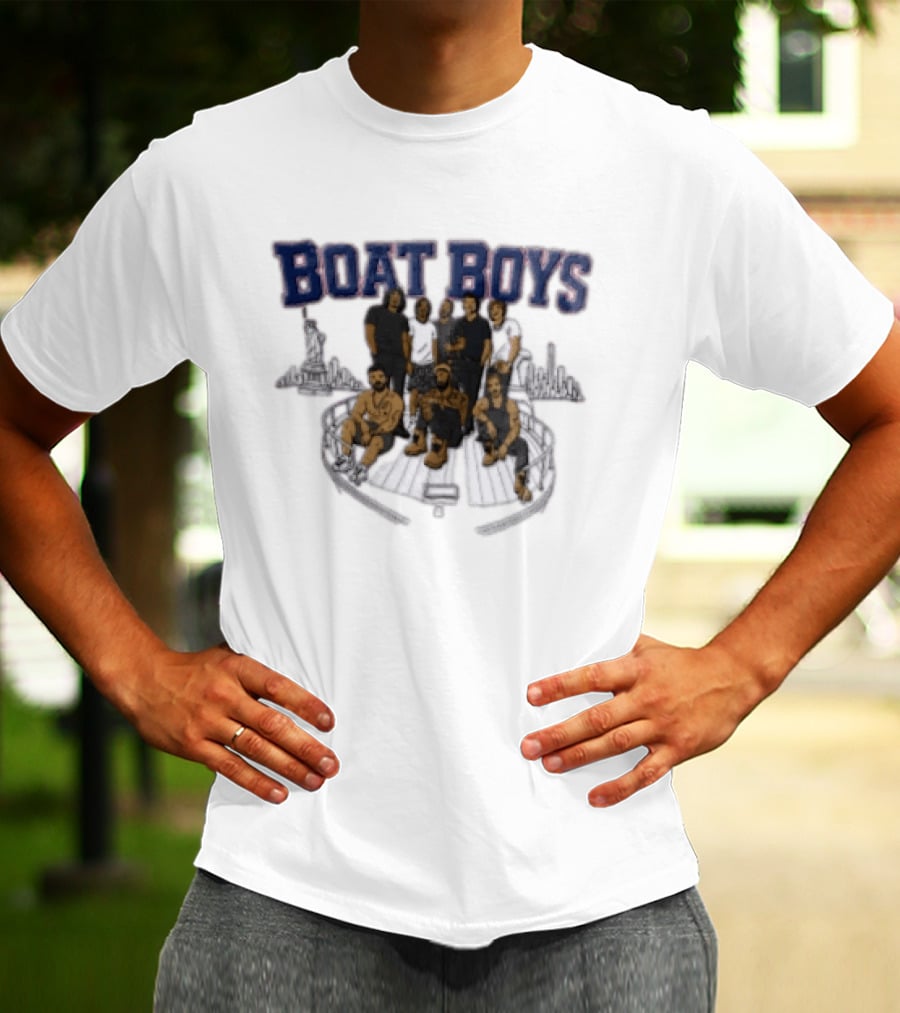 Boat Boys Odell Beckham Jr Victor Cruz Yacht NYC Skyline Roster Cartoon T-Shirt