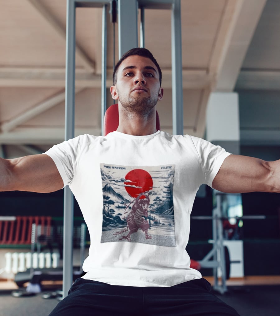 Jade Warrior Eclipse Japanese Samurai Red Sun Pagoda T-Shirt