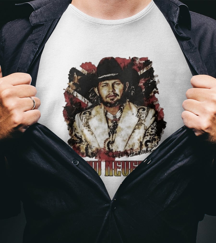 Hank Williams Jr. Legend Never Die Country Music Rebel Flag Cowboy Hat T-Shirt