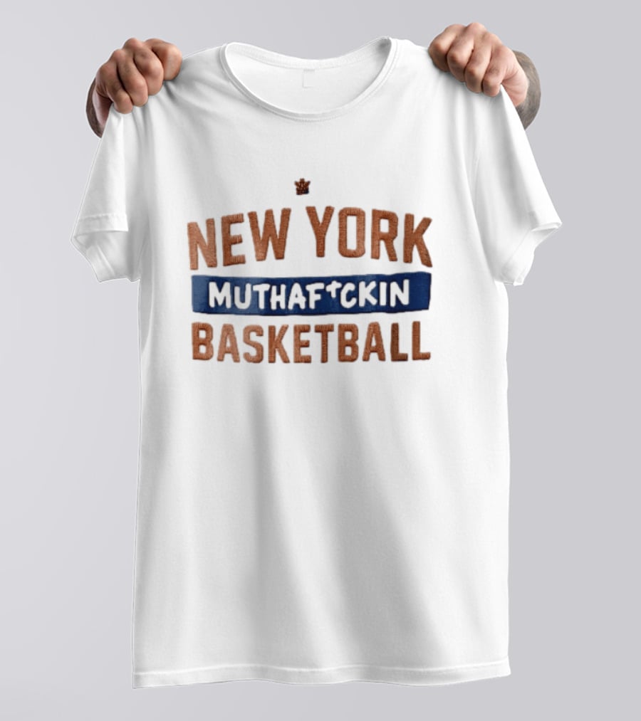 New York Muthafckin Basketball Texture Blue Bar Banner T-Shirt