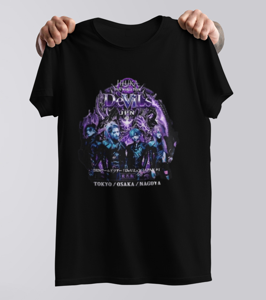 Jiluka 2026 World Tour Devils JPN Tokyo Osaka Nagoya Band Members Purple Glow T-Shirt