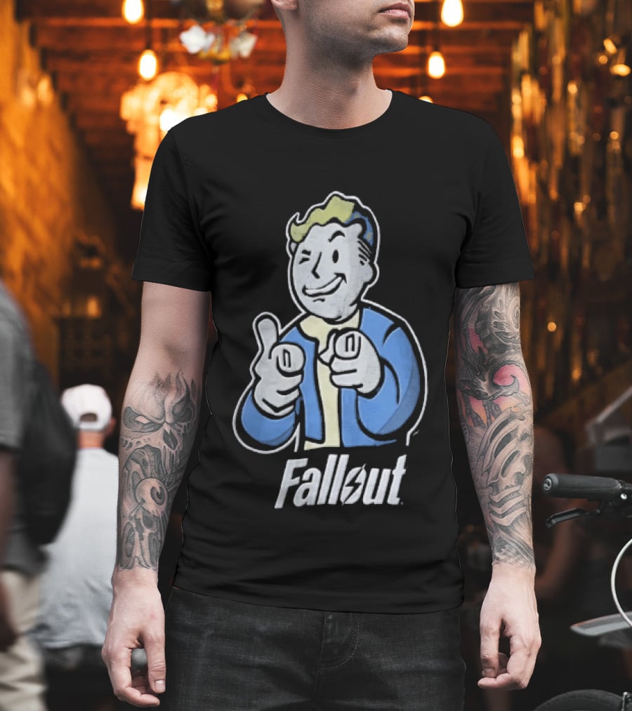 Fallout Vault Boy Pointing Finger T-Shirt