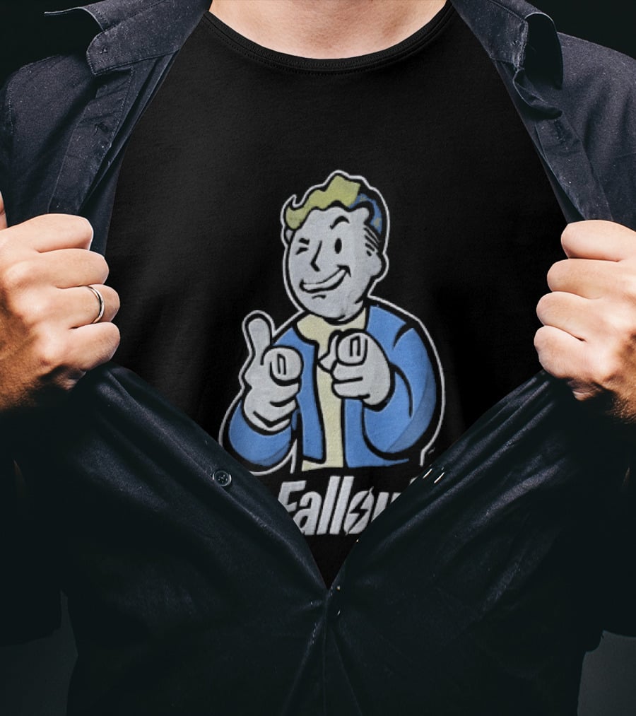 Fallout Vault Boy Pointing Finger T-Shirt