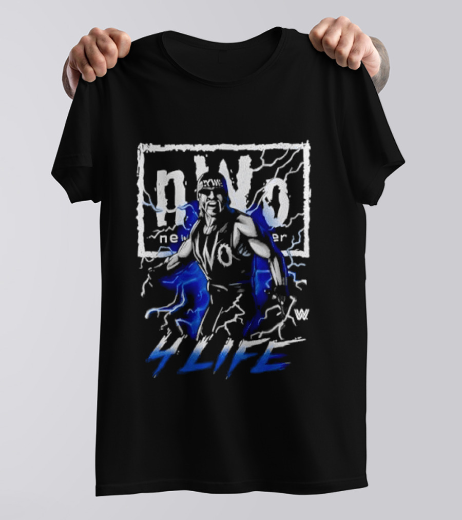 NWo 4 Life Hulk Hogan New World Order Wrestler Blue Lightning T-Shirt