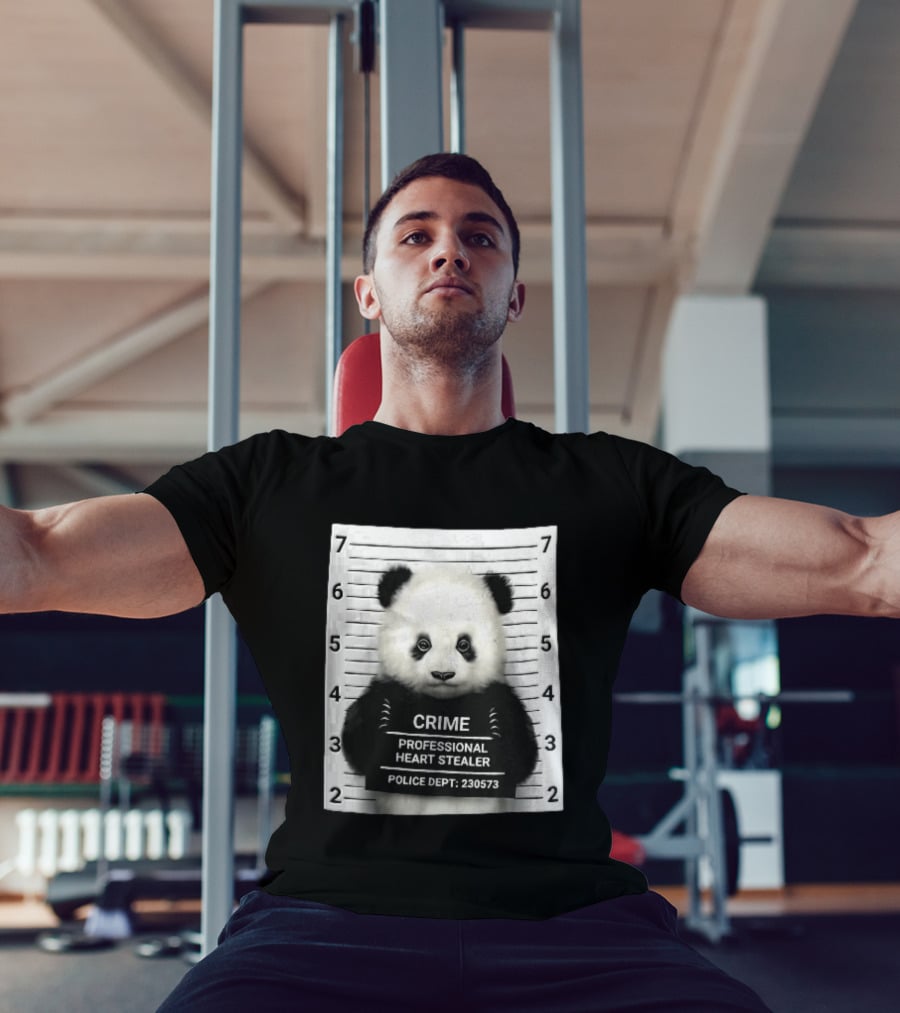 Panda Crime Professional Heart Stealer Police Dept 230573 Shot Lineup T-Shirt