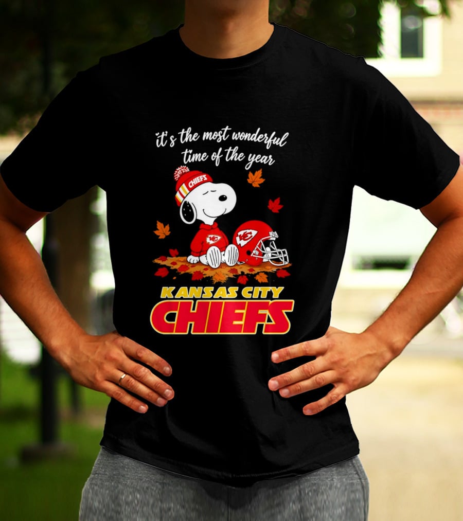 Snoopy Kansas City Chiefs It's The Most Wonderful Time Of The Year T-Shirt