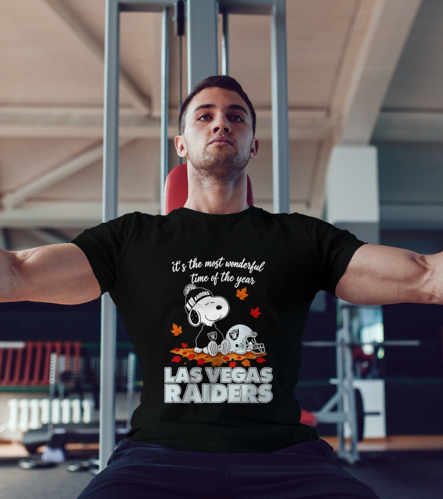 Las Vegas Raiders Snoopy It's The Most Wonderful Time Of The Year T-Shirt