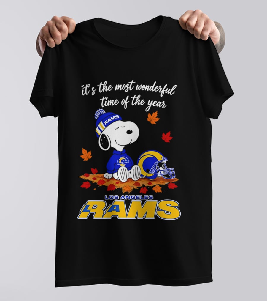 Snoopy Los Angeles Rams It's The Most Wonderful Time Of The Year T-Shirt