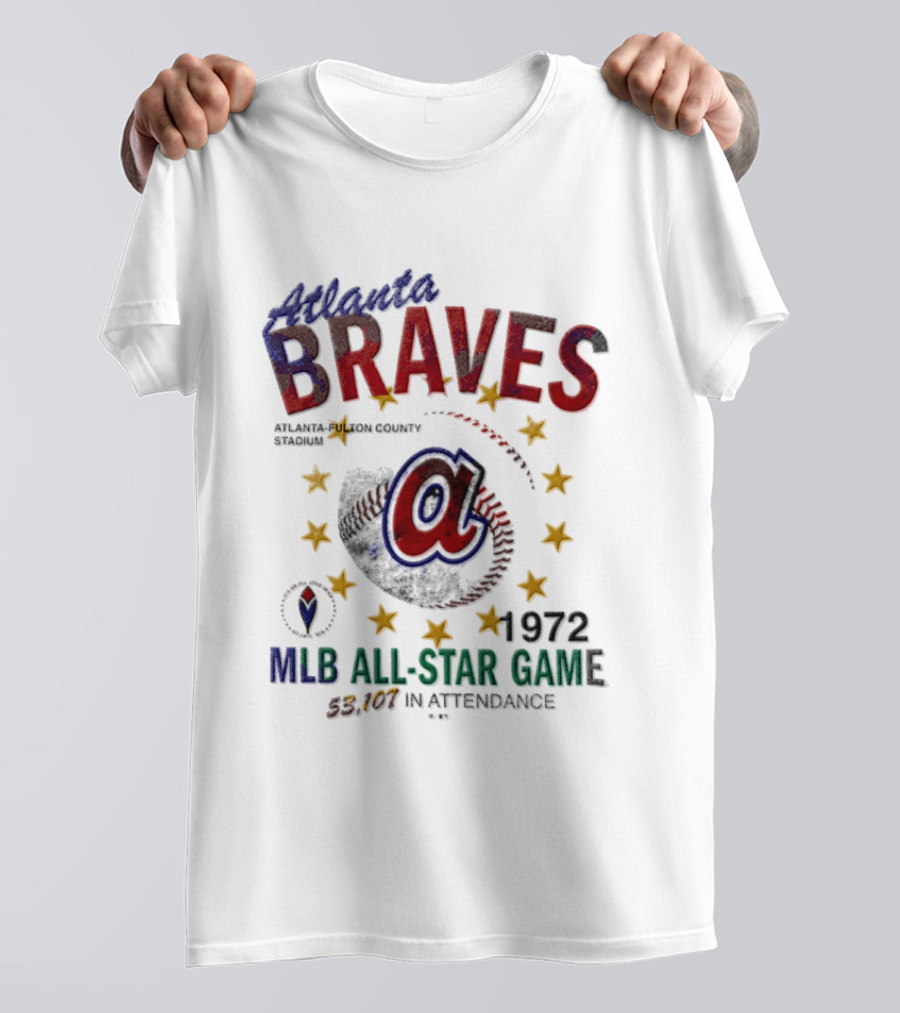 Atlanta Braves 1972 MLB All Star Game Atlanta Fulton County Stadium 53107 In Attendance T-Shirt