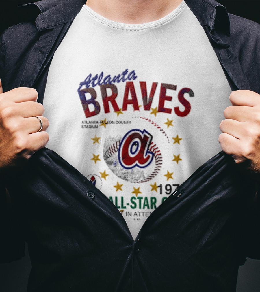 Atlanta Braves 1972 MLB All Star Game Atlanta Fulton County Stadium 53107 In Attendance T-Shirt