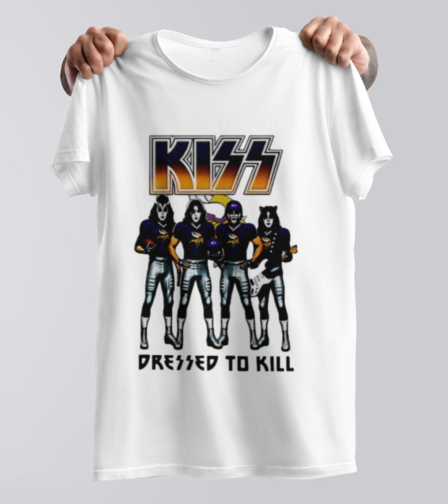 KISS Minnesota Vikings Dressed To Kill Football Fan T-Shirt