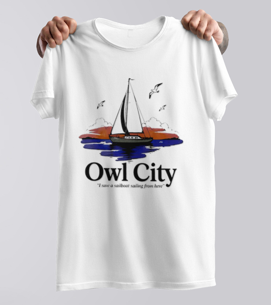 Owl City Smooth Sailing Scenic Sunset Adventure T-Shirt