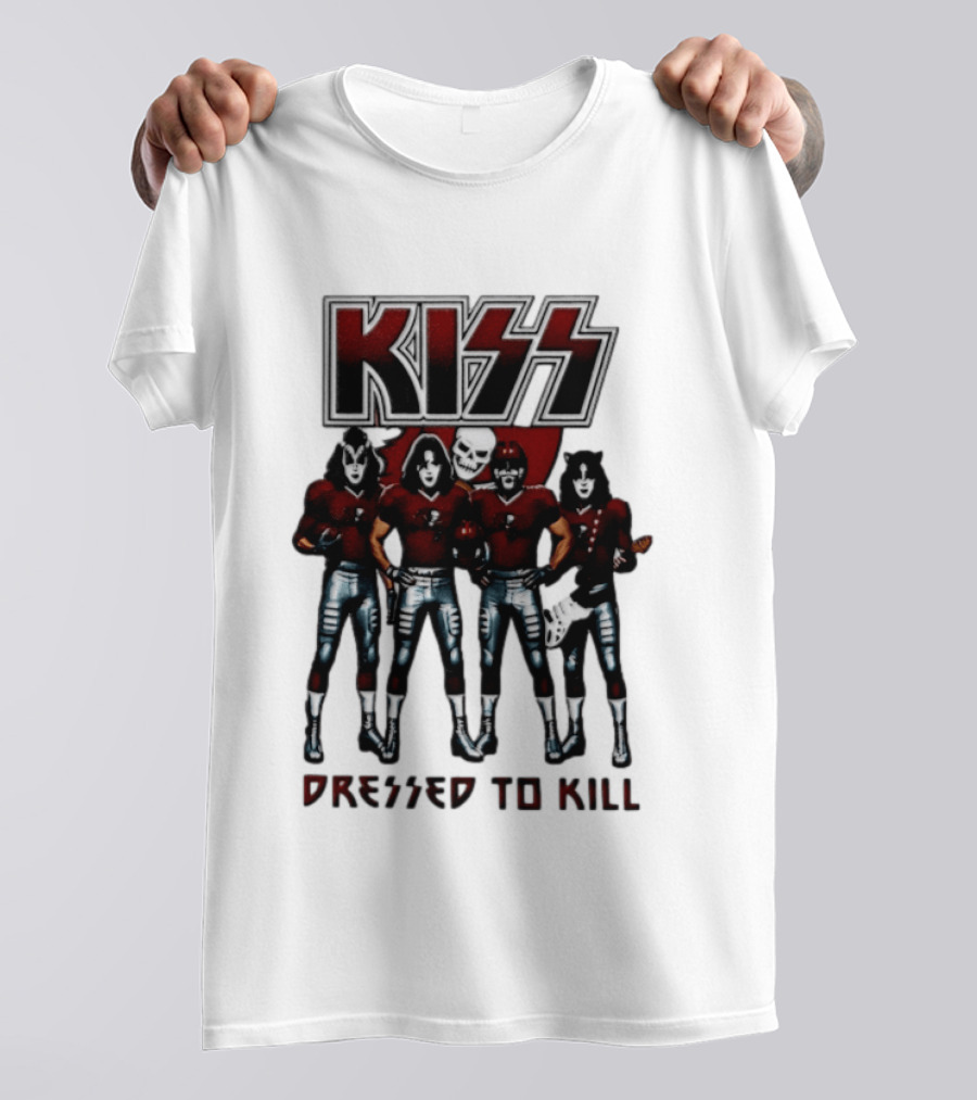KISS Tampa Bay Buccaneers Dressed To Kill Football T-Shirt