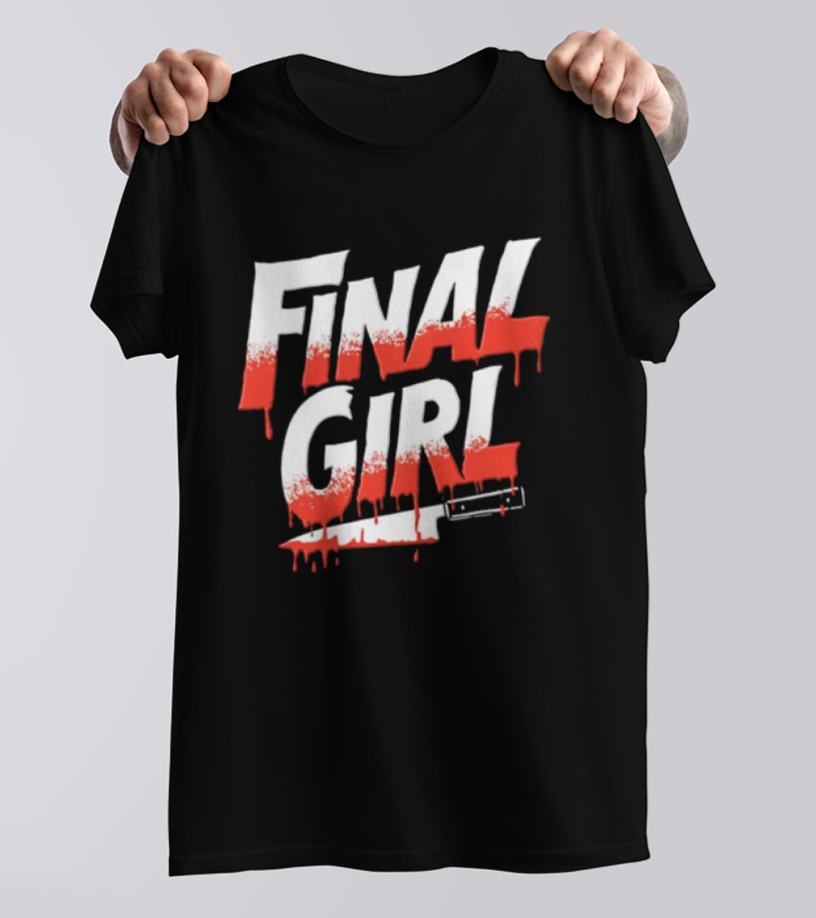 Final Girl Dripping Blood Kitchen Knife Horror Slasher T-Shirt