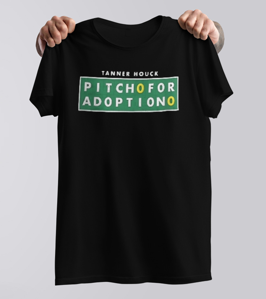 Tanner Houck Pitch For Adoption Green Scoreboard Tile T-Shirt
