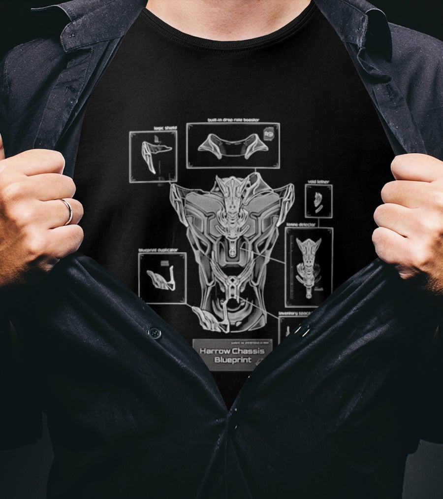 Harrow Chassis Warframe Blueprint Diagram T-Shirt