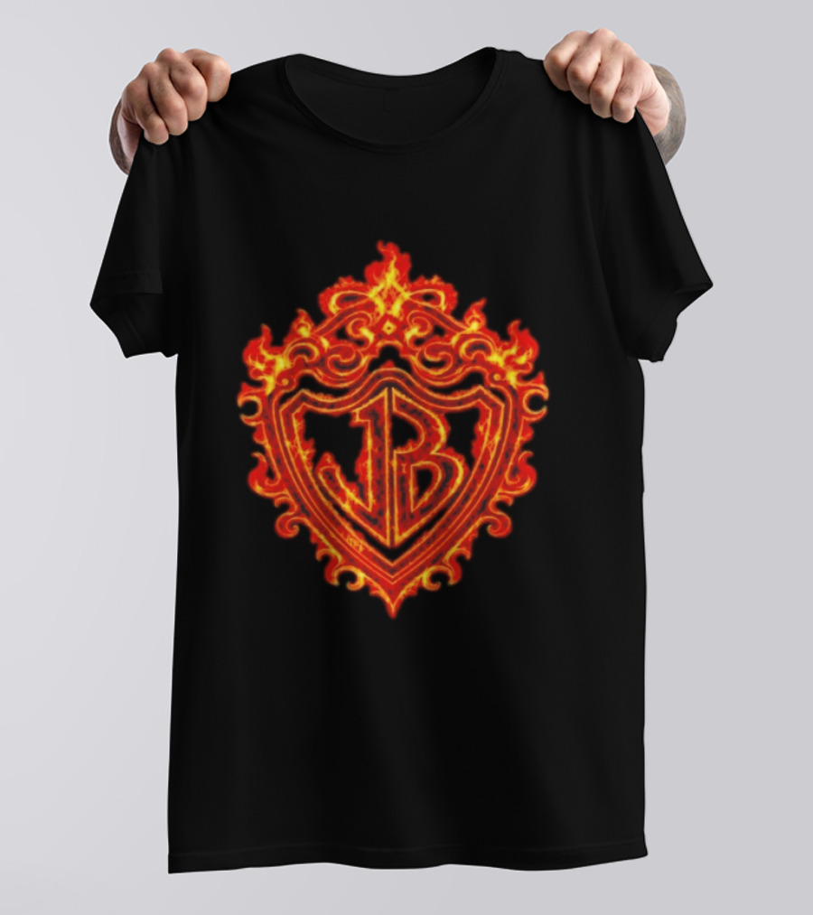 Jonas Brothers Burning Up All Over Again Tour JB Flaming Crest T-Shirt