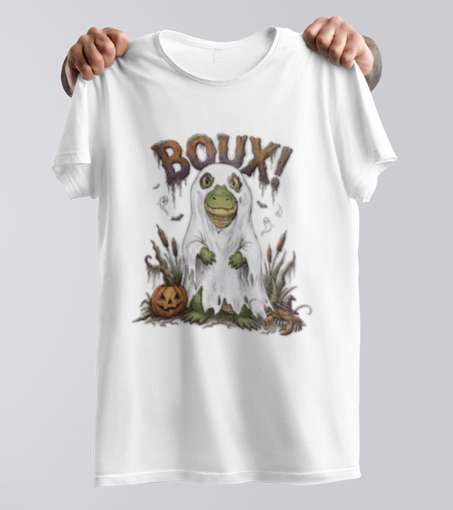Boux Halloween Cartoon Alligator Ghost Pumpkin Crawfish T-Shirt