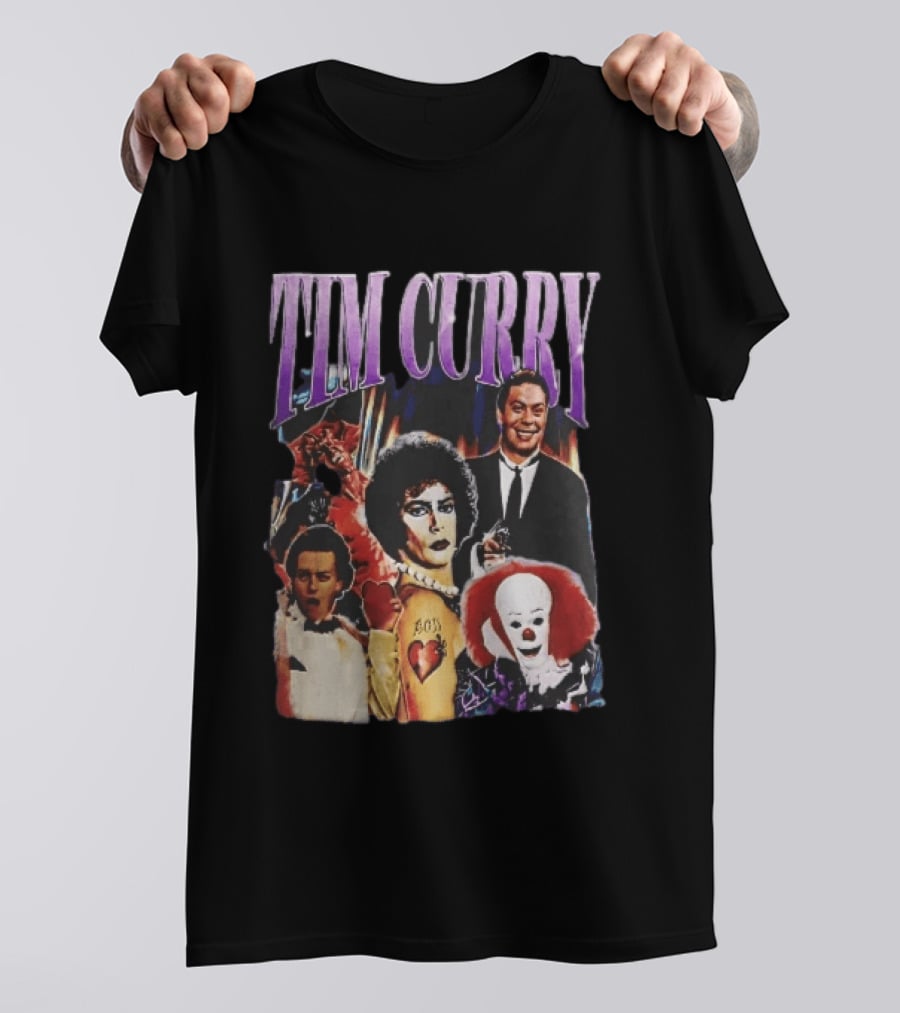 Tim Curry Dr Frank And Furter Pennywise Darkness Wadsworth Movie Roles Collage T-Shirt