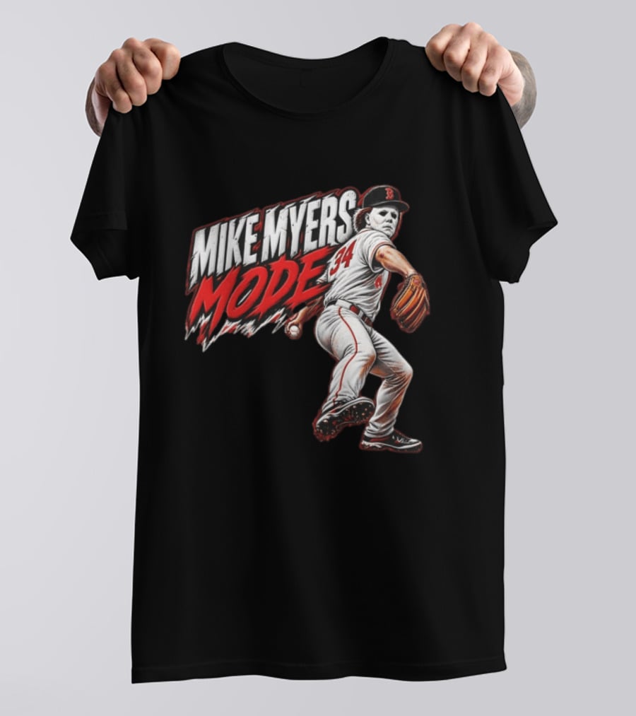 Mike Myers Mode Boston Red Sox Halloween Baseball 34 T-Shirt