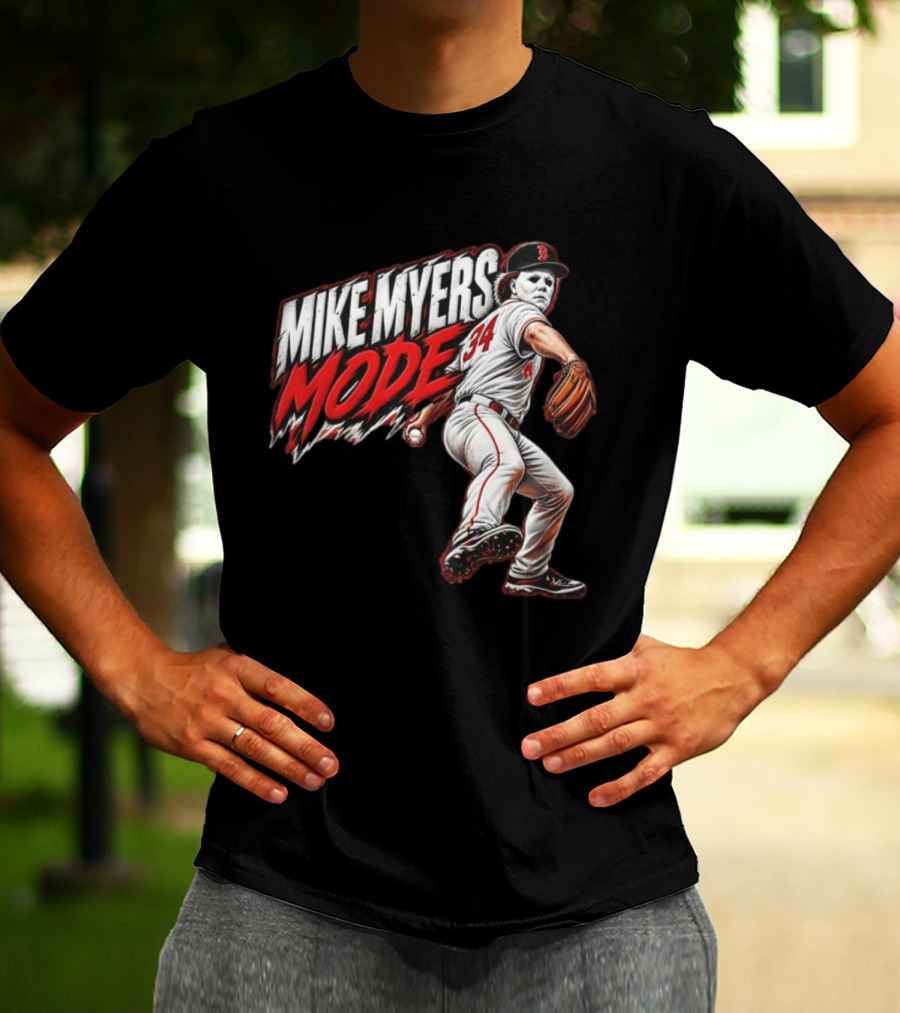 Mike Myers Mode Boston Red Sox Halloween Baseball 34 T-Shirt