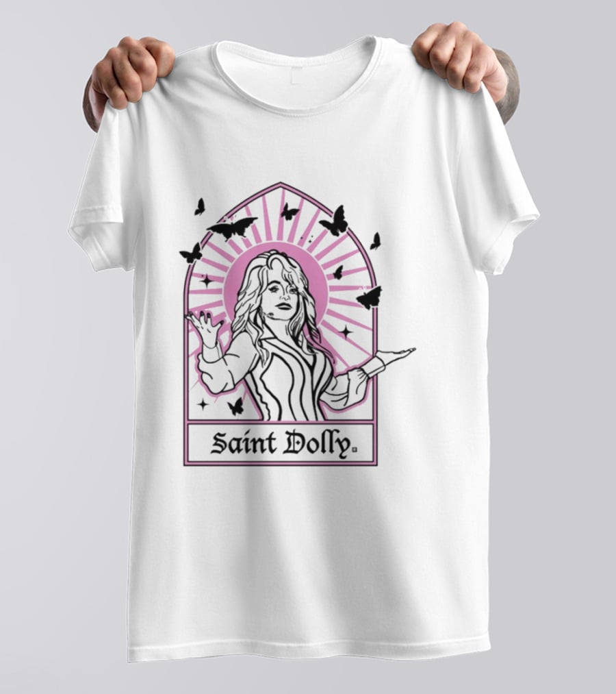 Saint Dolly Parton Iconic Butterfly Halo Rays T-Shirt