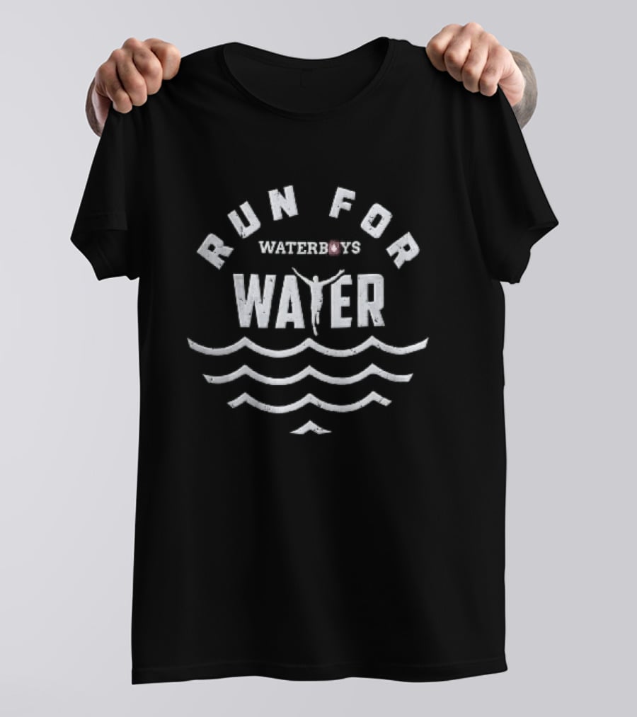 Run For Water Waterboys Waves Silhouette Distressed T-Shirt