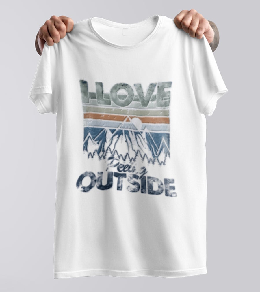 I Love Peeing Outside Mountain Sun Pine Trees T-Shirt