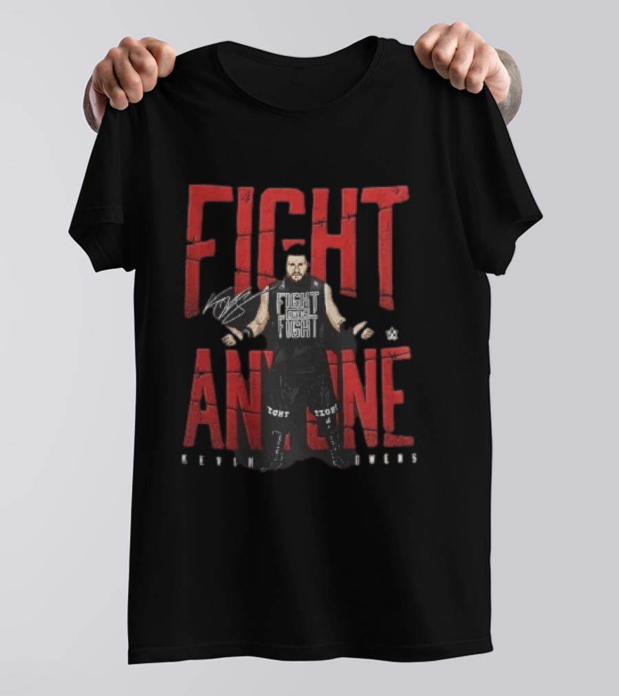 Kevin Owens WWE Fight Anyone Barbed Wire Wrestler Pose T-Shirt
