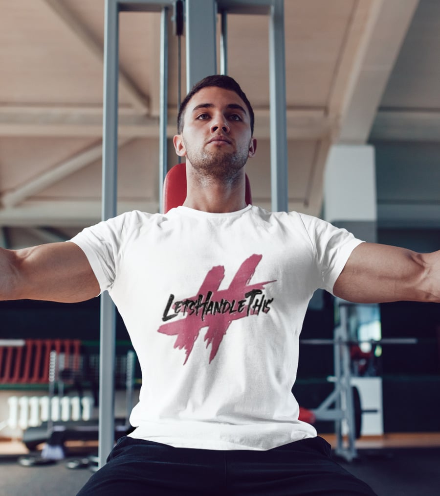 LetsHandleThis Pink Paint Brushstroke Hashtag T-Shirt