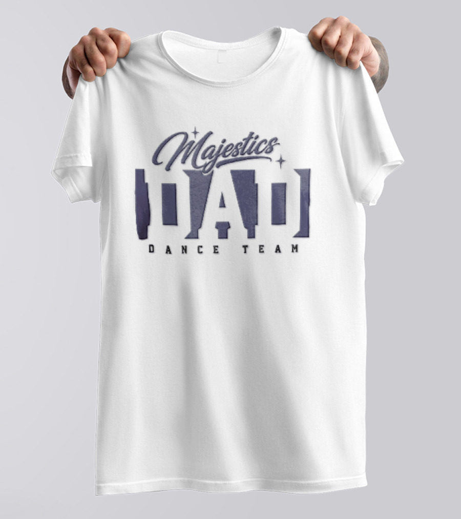 Majestics Dad Dance Team Sparkles Purple Block Lettering T-Shirt