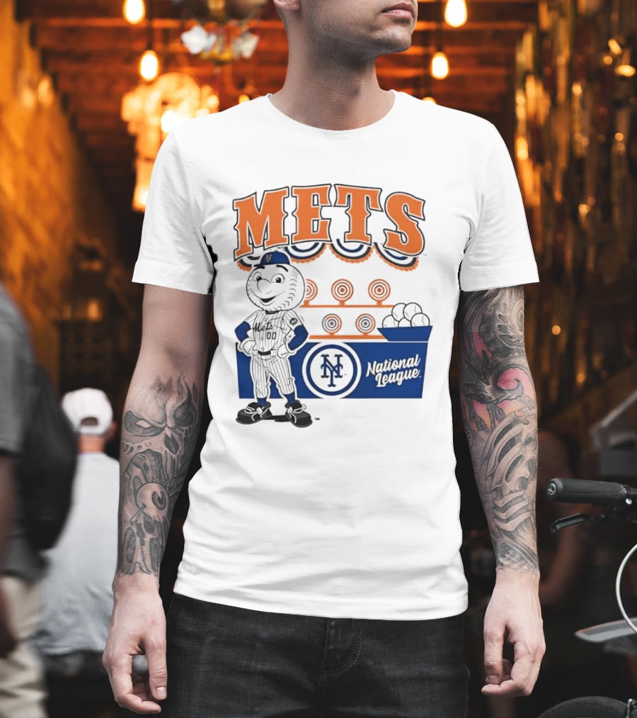 Mitchell & Ness Nostalgia Mets National League Mr. Met Baseball Batting Practice T-Shirt