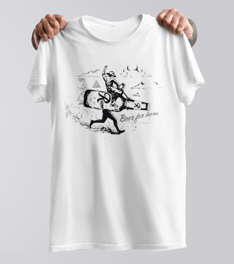 Rainier Beer Cowboy Riding Bottle For Here T-Shirt