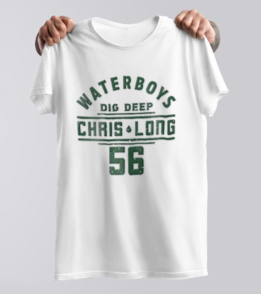 Waterboys Dig Deep Chris Long 56 Distressed Green T-Shirt