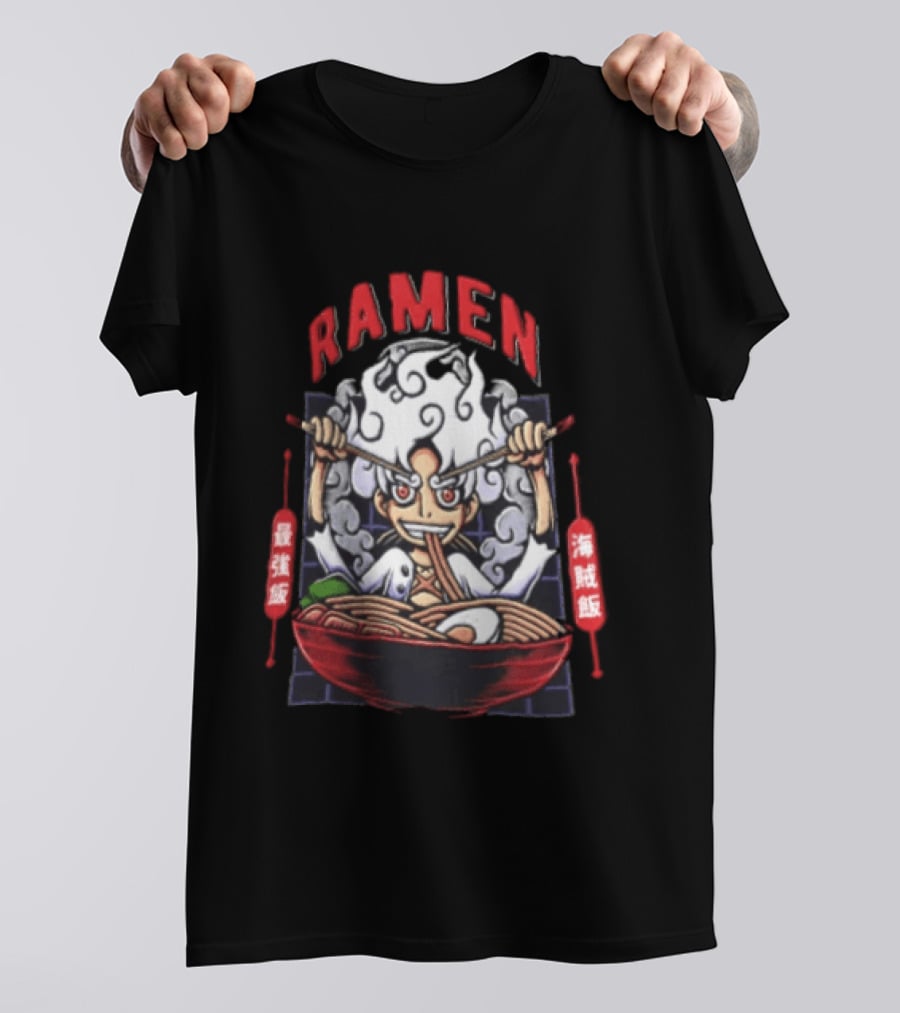 Ramen Pirate With Chopsticks Eating Noodles Anime T-Shirt